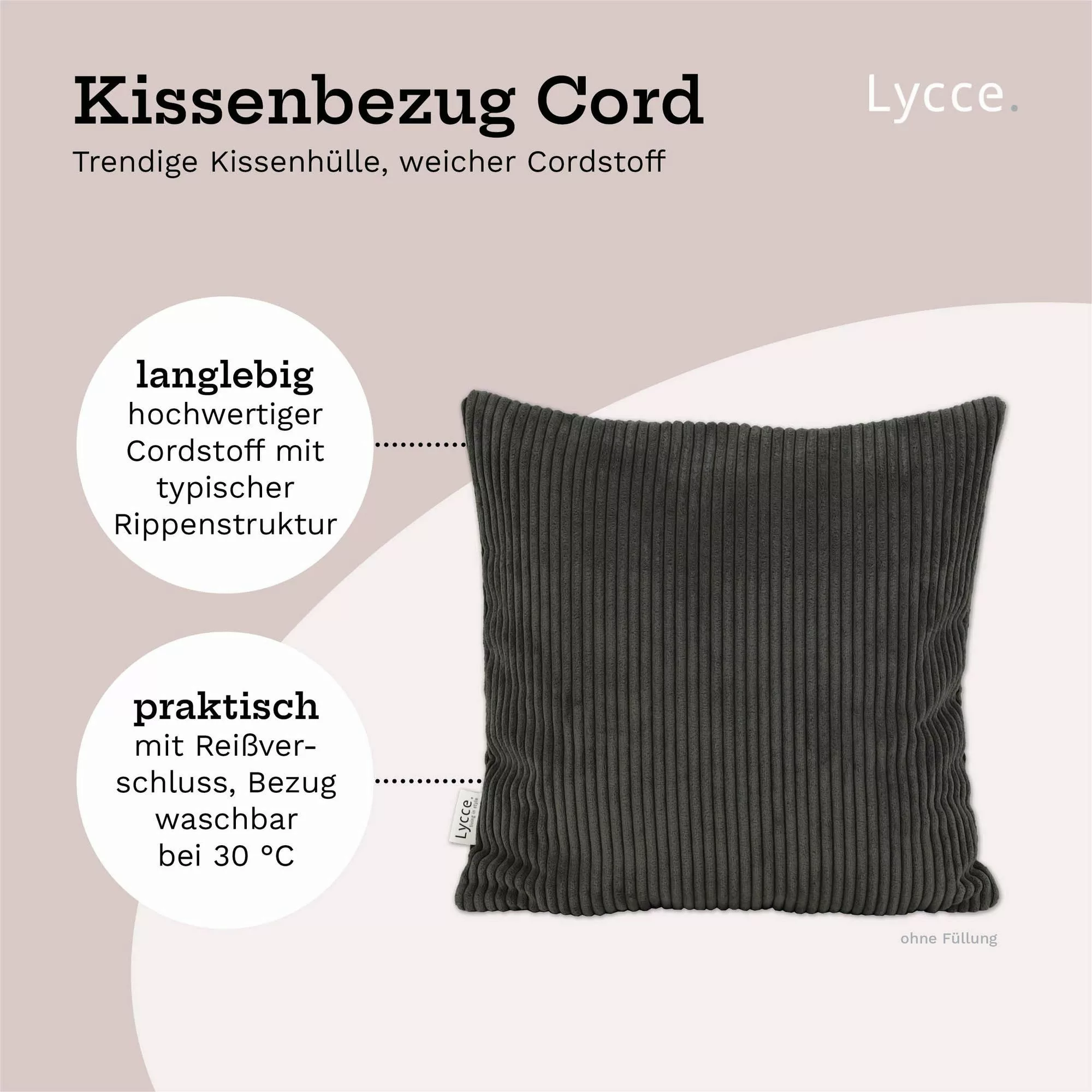Lycce Dekokissen Kissenbezug 2er Set CORD günstig online kaufen