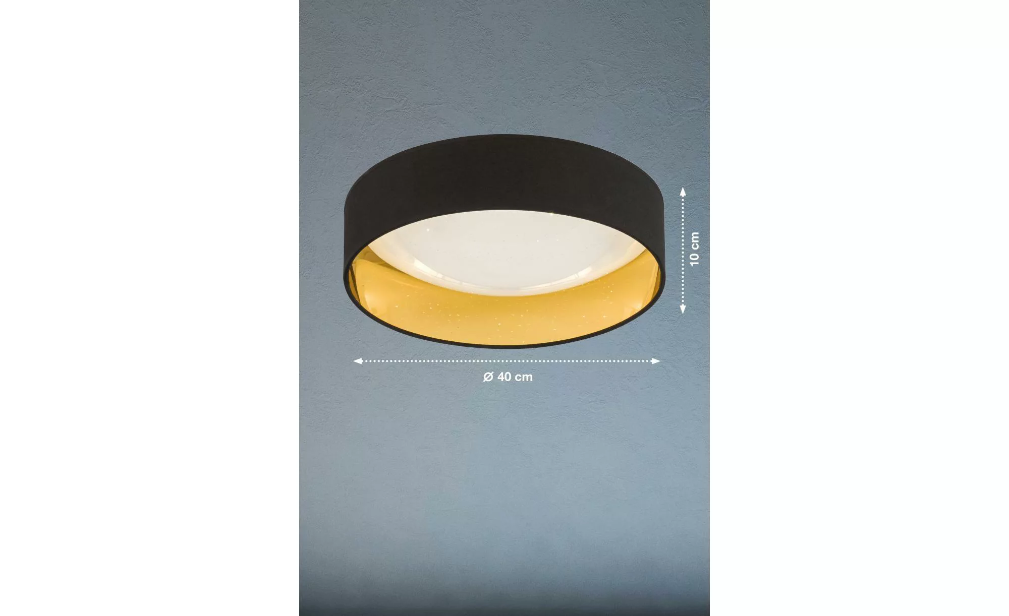 Fischer & Honsel HV-LED-Deckenleuchte Sete 1x 20 W Schwarz-Gold 2300 lm günstig online kaufen