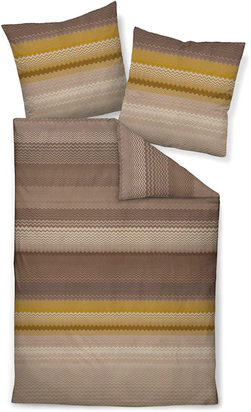 Janine Janine Mako-Satin Bettwäsche moments 98120 sand braun bernstein Größ günstig online kaufen