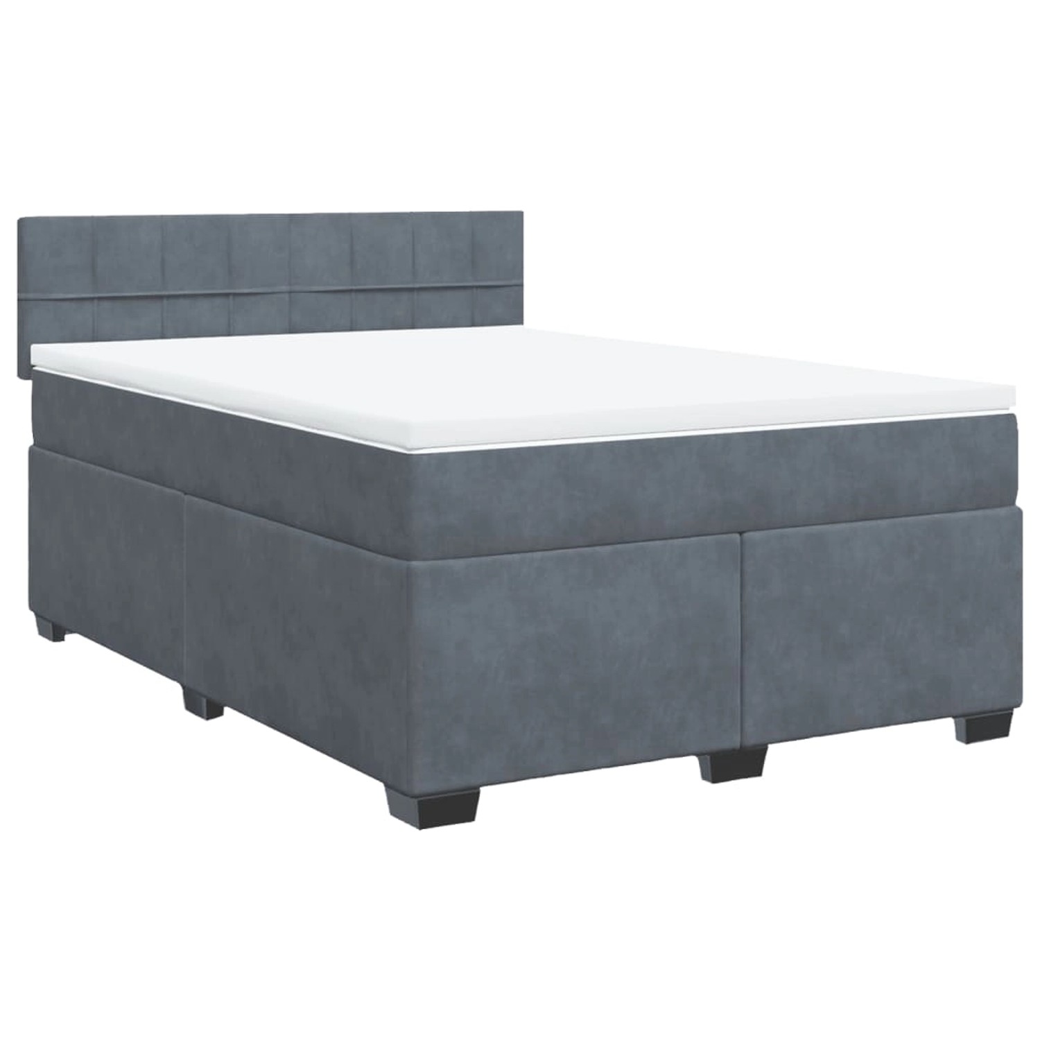 vidaXL Boxspringbett mit Matratze Dunkelgrau 160x200 cm Samt2103621 günstig online kaufen