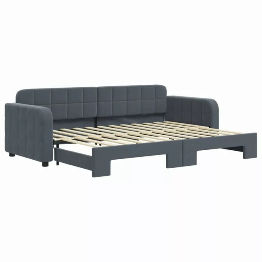 vidaXL Bett, Tagesbett Ausziehbar Dunkelgrau 80x200 cm Samt günstig online kaufen