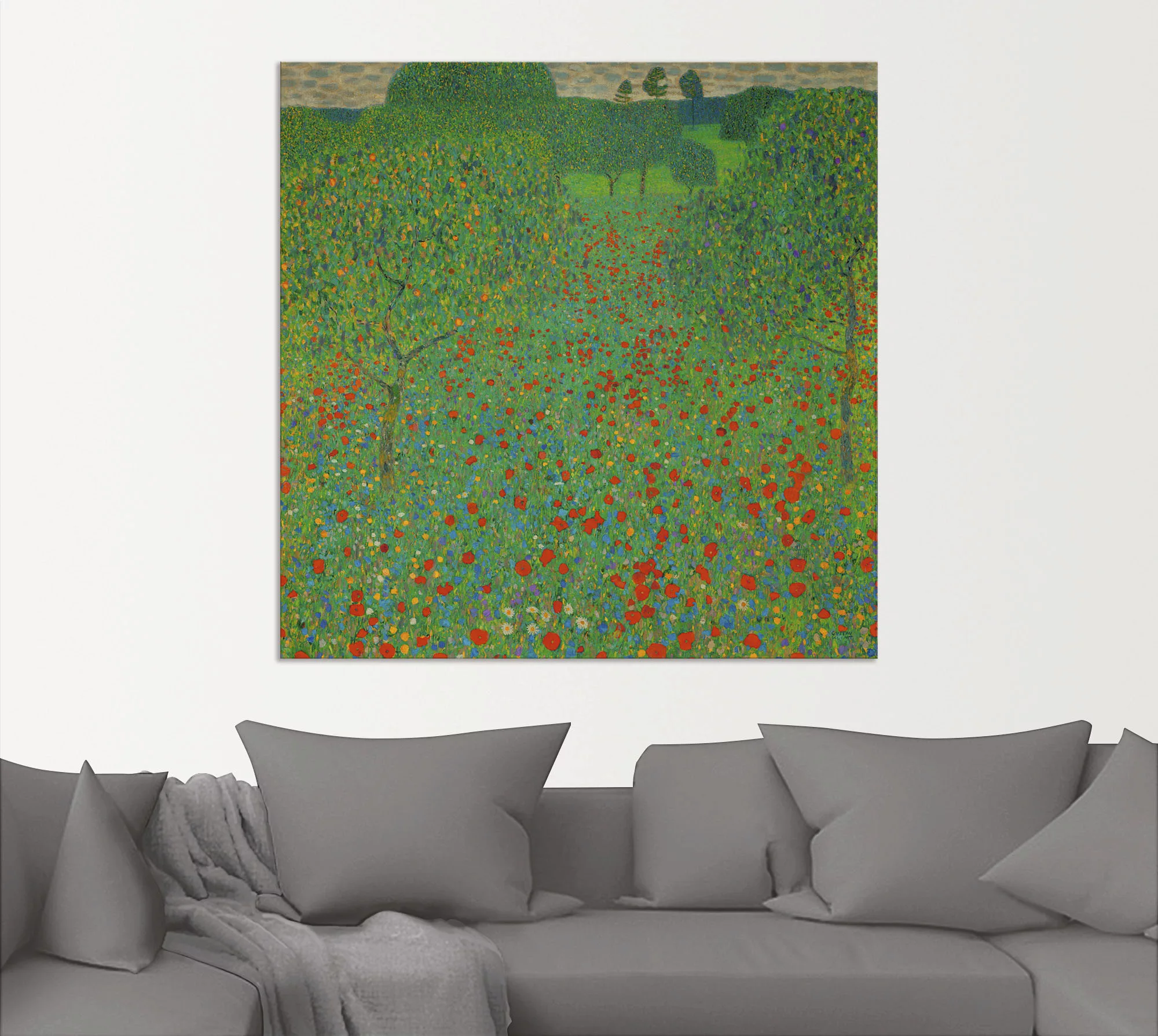 Artland Wandbild "Feld mit Mohn", Blumen, (1 St.) günstig online kaufen