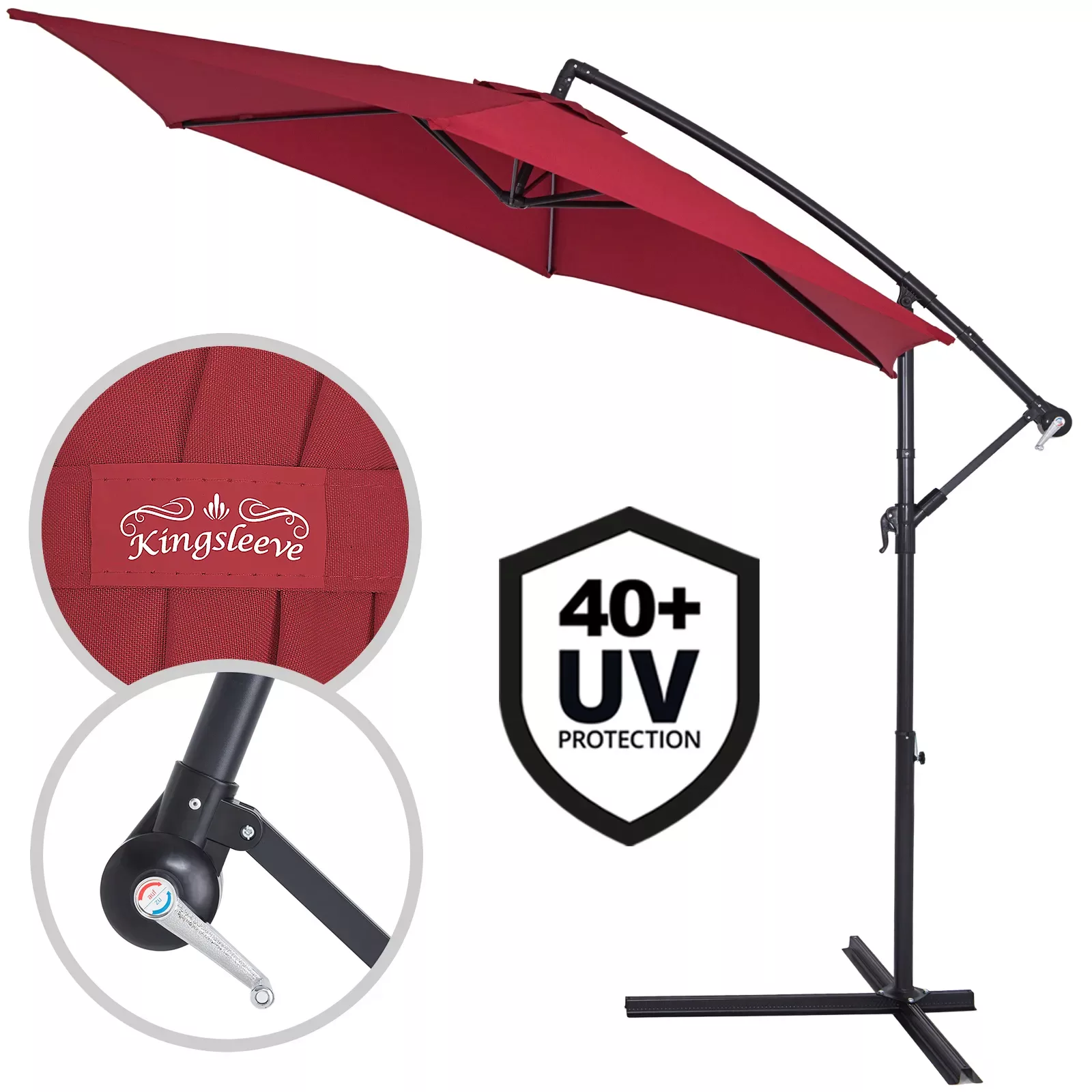 Ampelschirm Rot Alu Ø300cm UV-Schutz 50+ günstig online kaufen