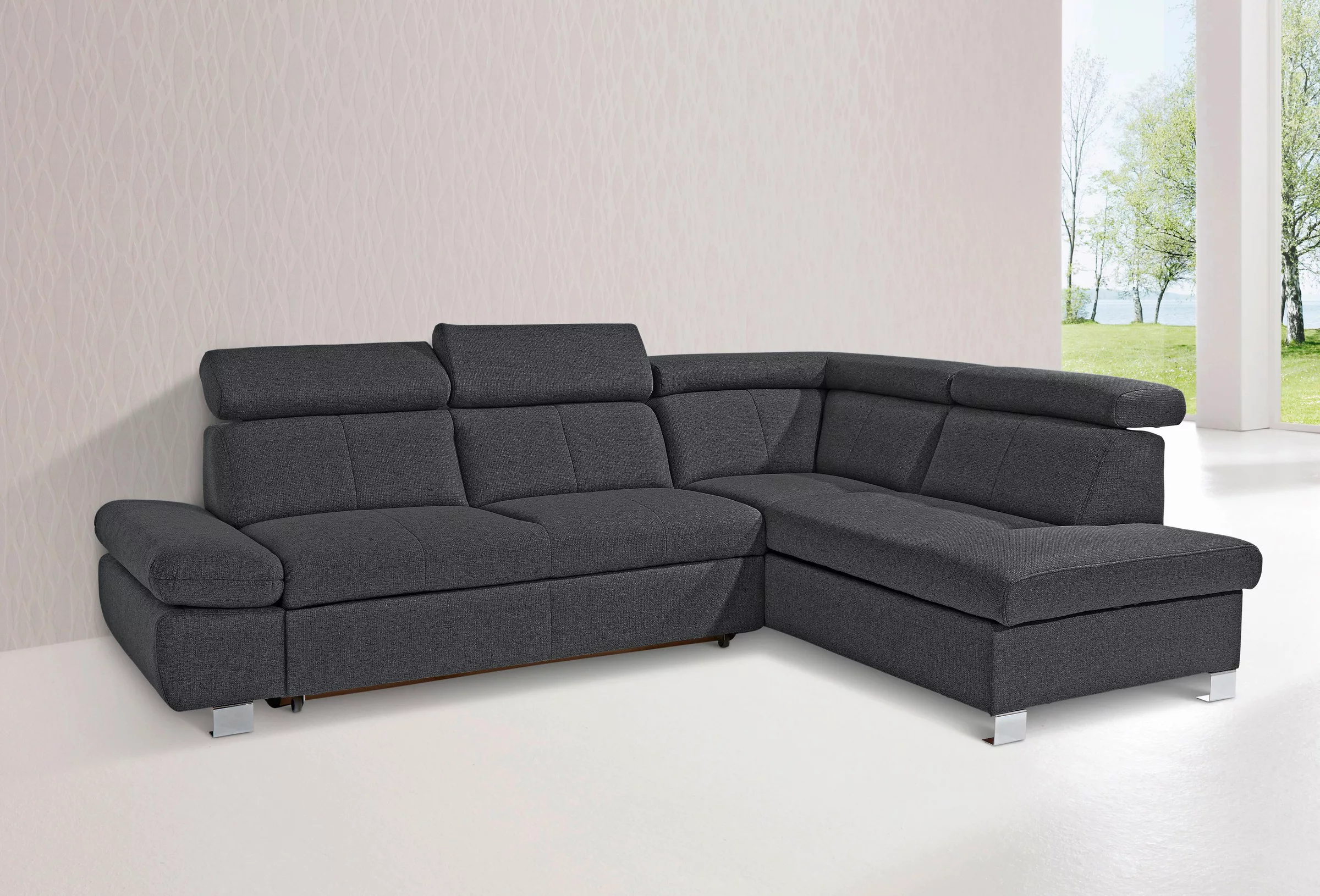 exxpo - sofa fashion Ecksofa "Happy, inkl. Kopf- und Armteilverstellung, L- günstig online kaufen