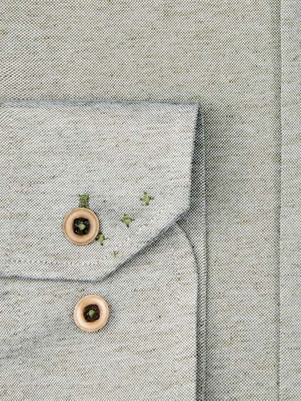 R2 Hemd Leinen Blend Grün - Größe 45 günstig online kaufen