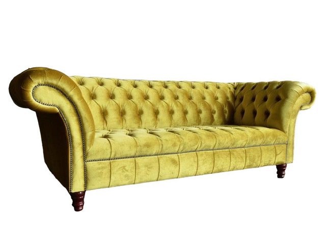 JVmoebel 3-Sitzer Gelb Chesterfield Design Luxus Polster Sofa Couch Sitz, 1 günstig online kaufen