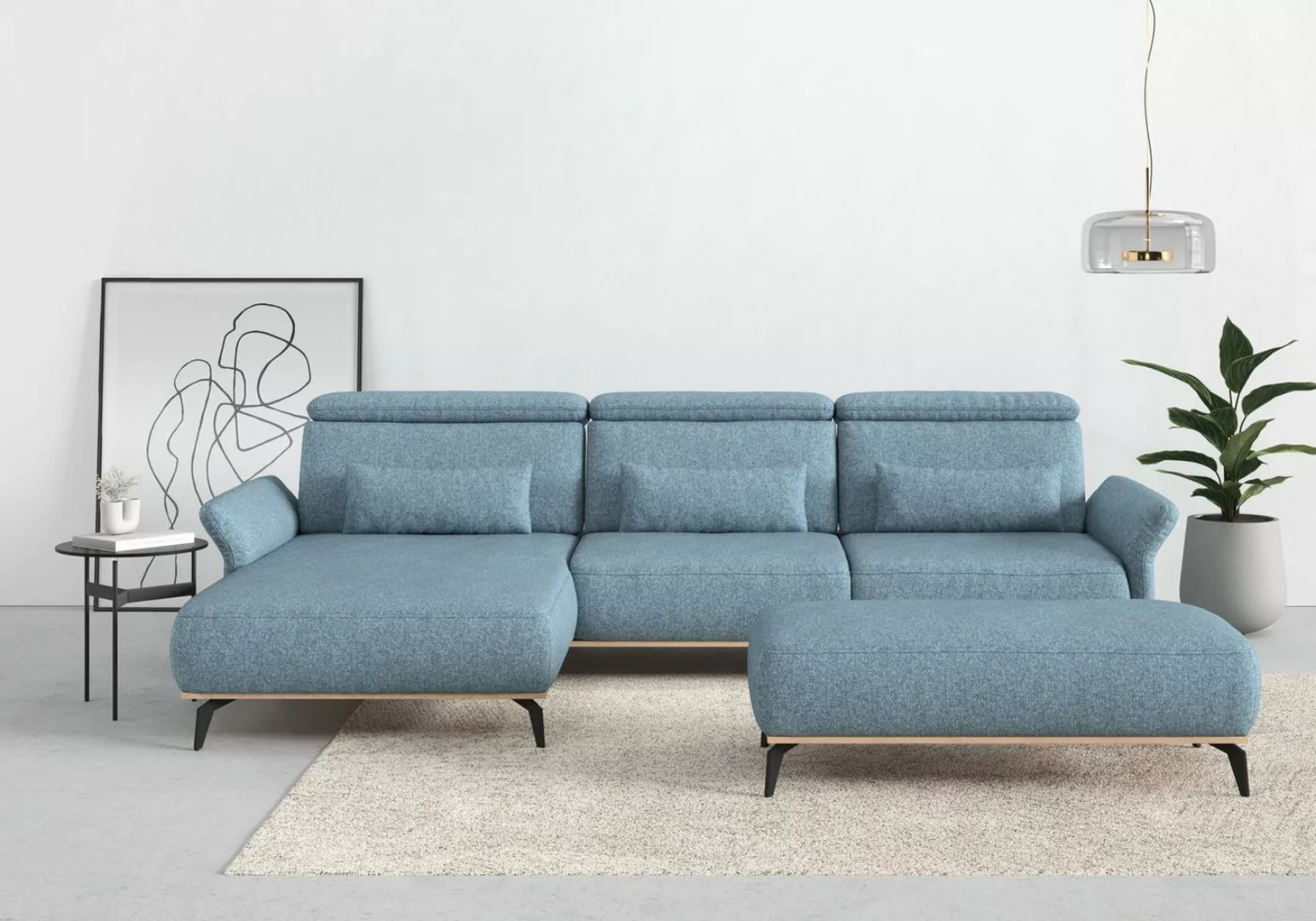 Places of Style Ecksofa Fjord L-Form, massiv, wahlweise mit Armlehnfunktion günstig online kaufen