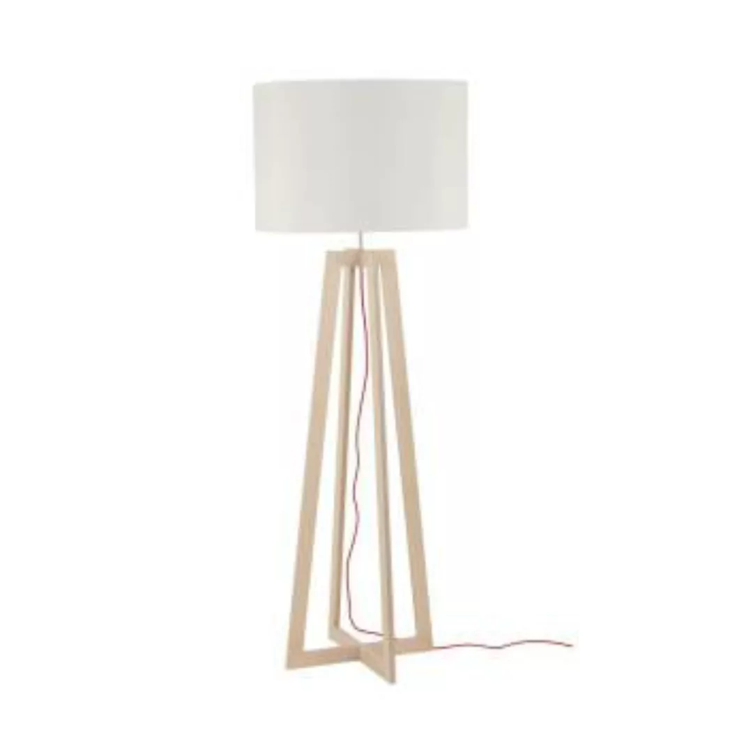 Stehlampe Stoff Holz 167cm Skandinavisch E27 günstig online kaufen