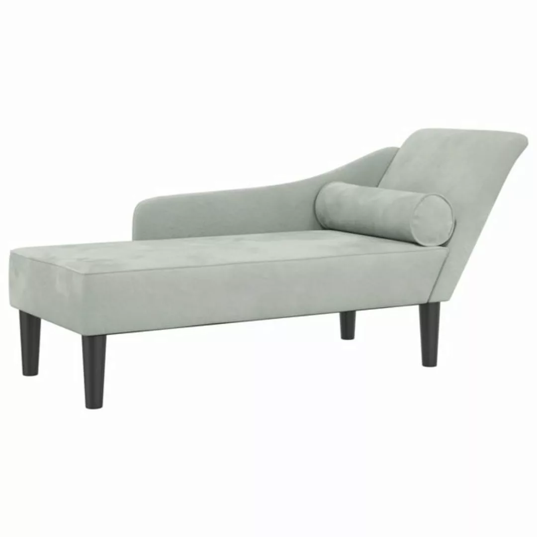 vidaXL Chaiselongue Chaiselongue mit Kissen Hellgrau Samt, 1 Teile günstig online kaufen