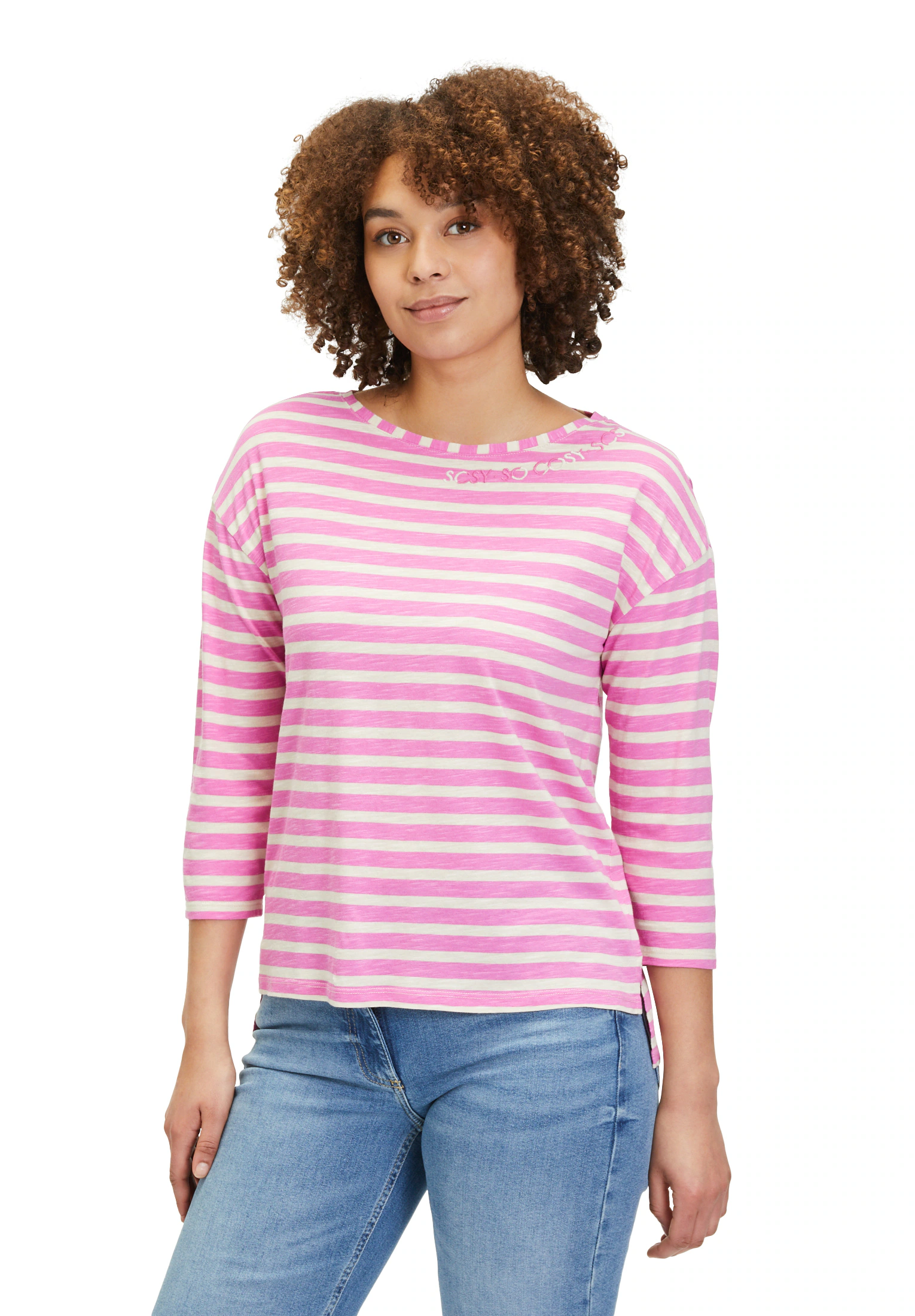 Betty Barclay 3/4-Arm-Shirt Betty Barclay Ringelshirt mit Seitenschlitzen ( günstig online kaufen