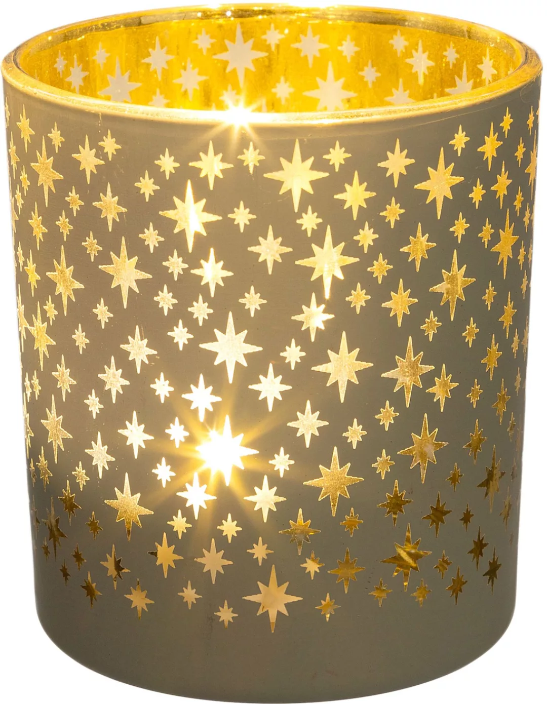 Creativ deco Teelichthalter "Weihnachtsdeko", (4 St.), mit goldfarbener Inn günstig online kaufen