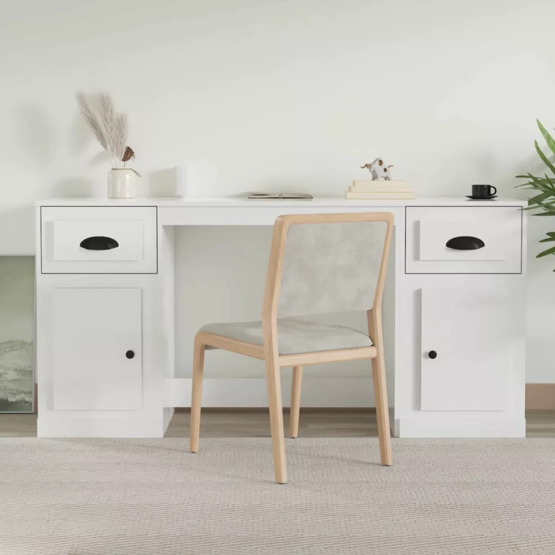 Vidaxl Schreibtisch Mit Stauraum Hochglanz-weiß Holzwerkstoff günstig online kaufen