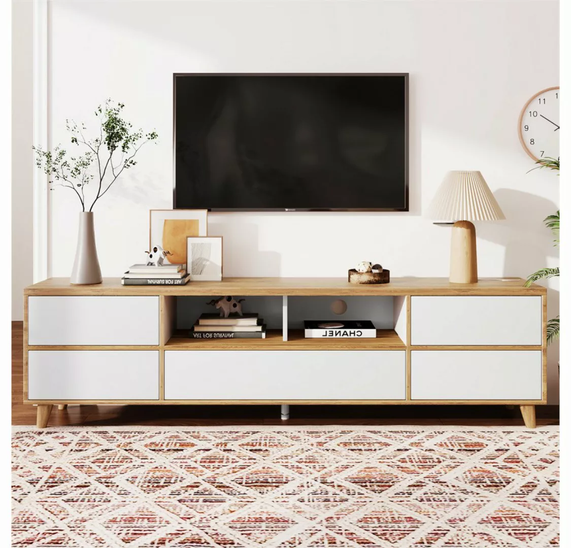 XDeer TV-Schrank TV-Schrank, Lowboard, Wohnzimmermöbel in Weiß und Holzfarb günstig online kaufen