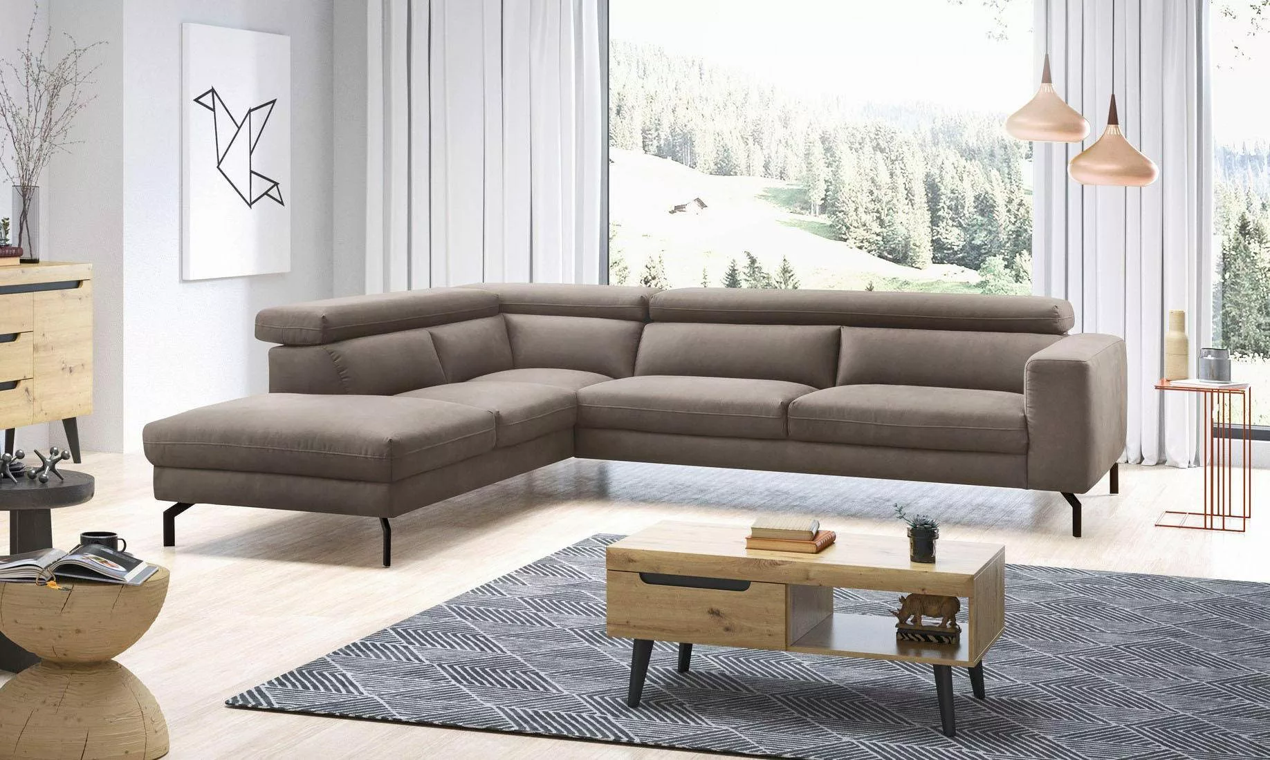 Places of Style Ecksofa "Olanta, modern und bequem, Breite 305cm, Fuß 16cm günstig online kaufen