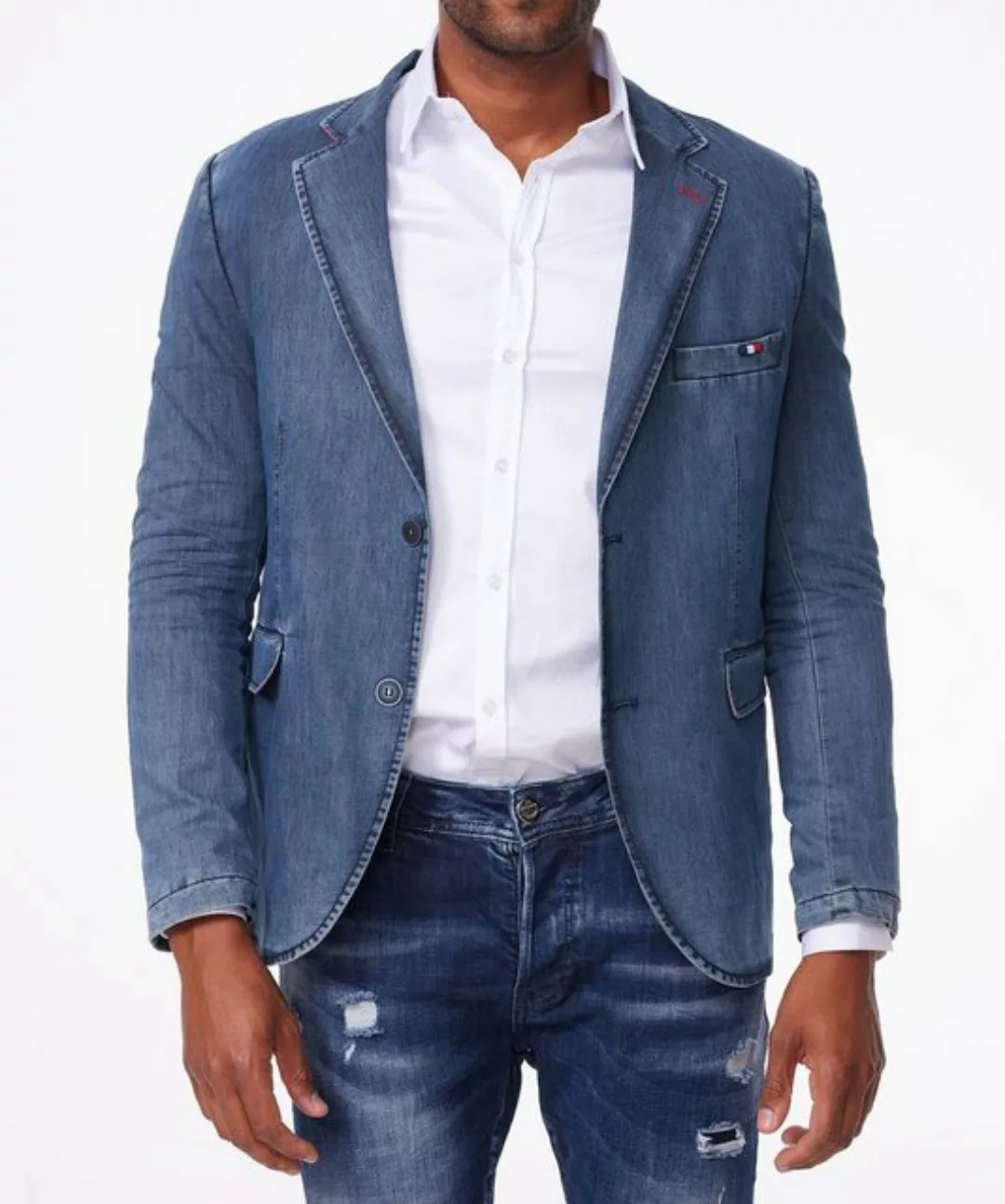 Denim House Jeansblazer Herren Slim Fit Denim Sakko Casual Freizeit Anzugsj günstig online kaufen