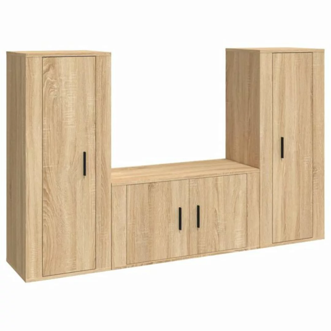 Vidaxl 3-tlg. Tv-schrank-set Sonoma-eiche Holzwerkstoff günstig online kaufen