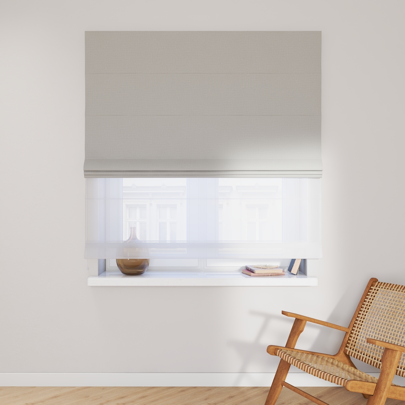 Dekoria Doppelraffrollo Duo, grau, 130 x 170 cm günstig online kaufen