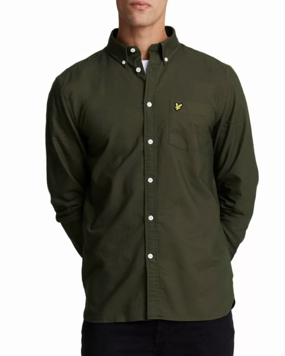 Lyle & Scott Langarmhemd Monochrome Baumwolle günstig online kaufen