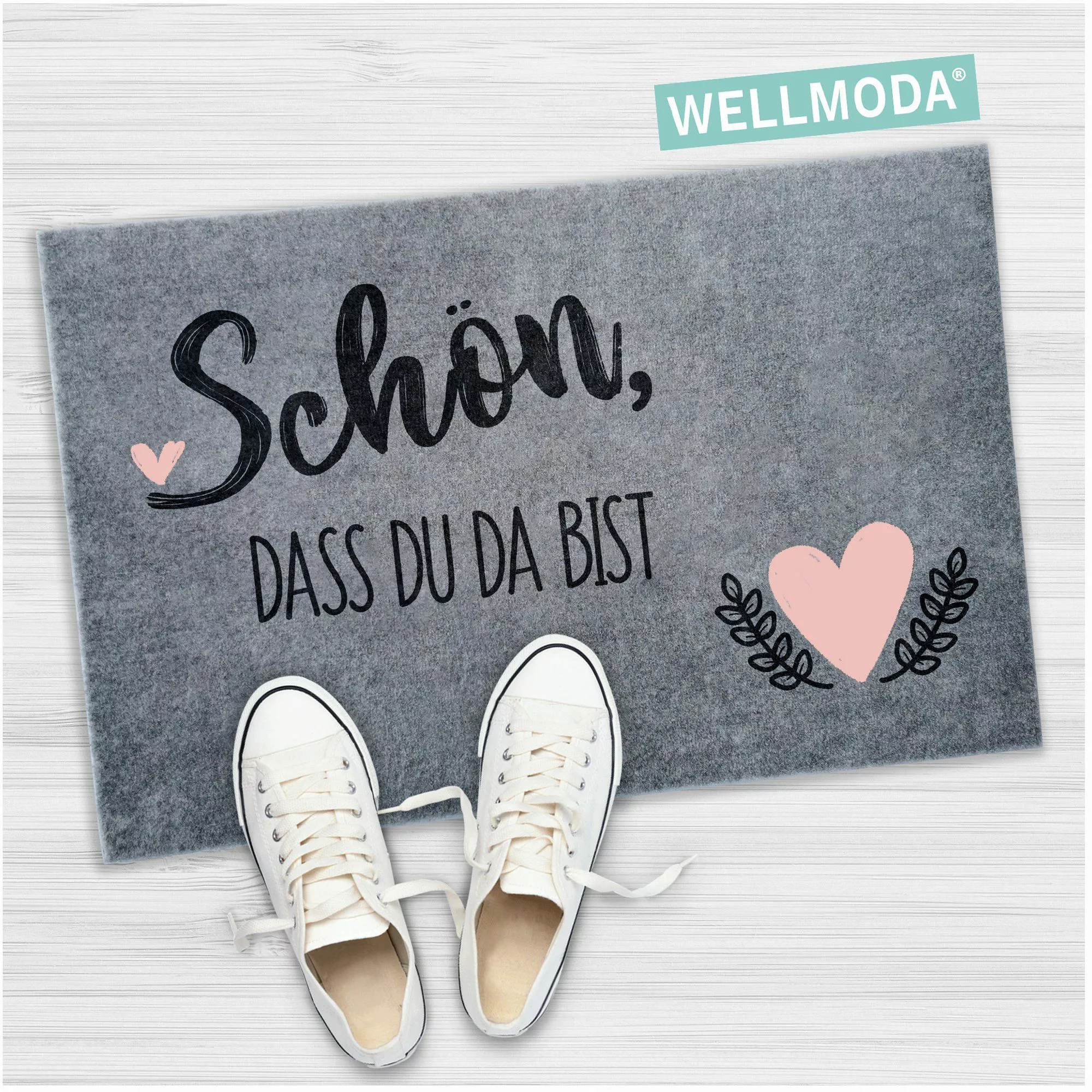 WELLMODA Fußmatte "Schön, dass du da günstig online kaufen