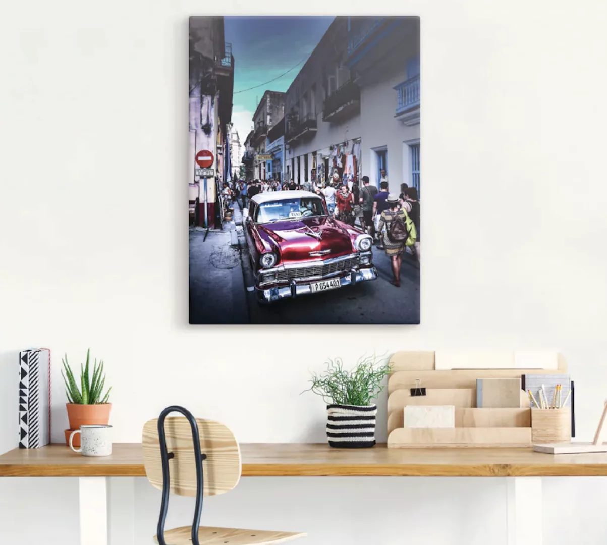 Artland Leinwandbild "Leben in Havanna", Auto, (1 St.), auf Keilrahmen gesp günstig online kaufen