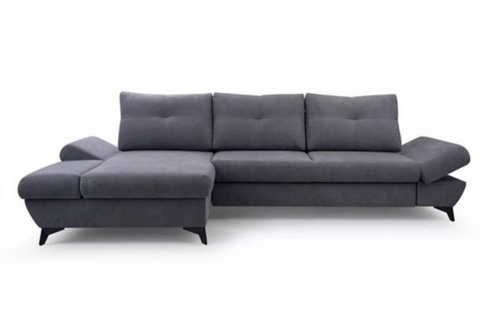 Feldmann-Wohnen Ecksofa Vento, 1 Teile, 284cm grau Ausführung wählbar mit S günstig online kaufen