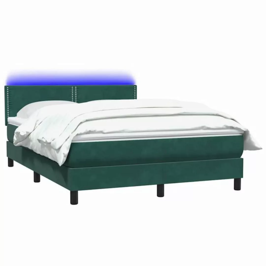 vidaXL Bett Boxspringbett mit Matratze Dunkelgrün 160x220 cm Samt günstig online kaufen