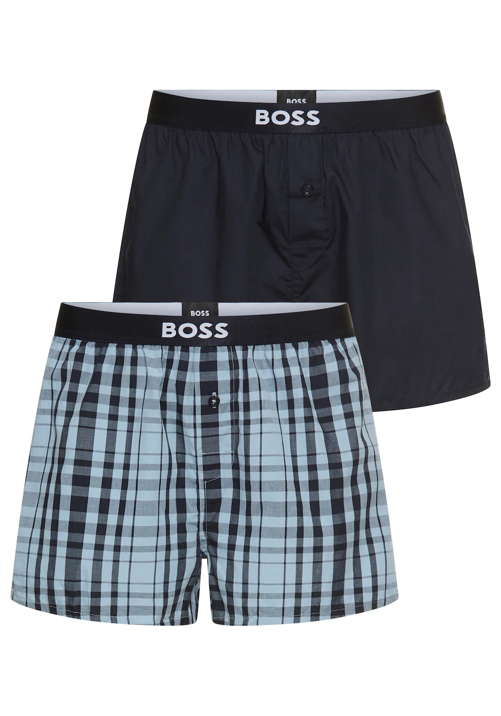 BOSS Pyjamashorts "2P Boxer Shorts EW", (Packung, 2 tlg., 2er), mit Logobun günstig online kaufen