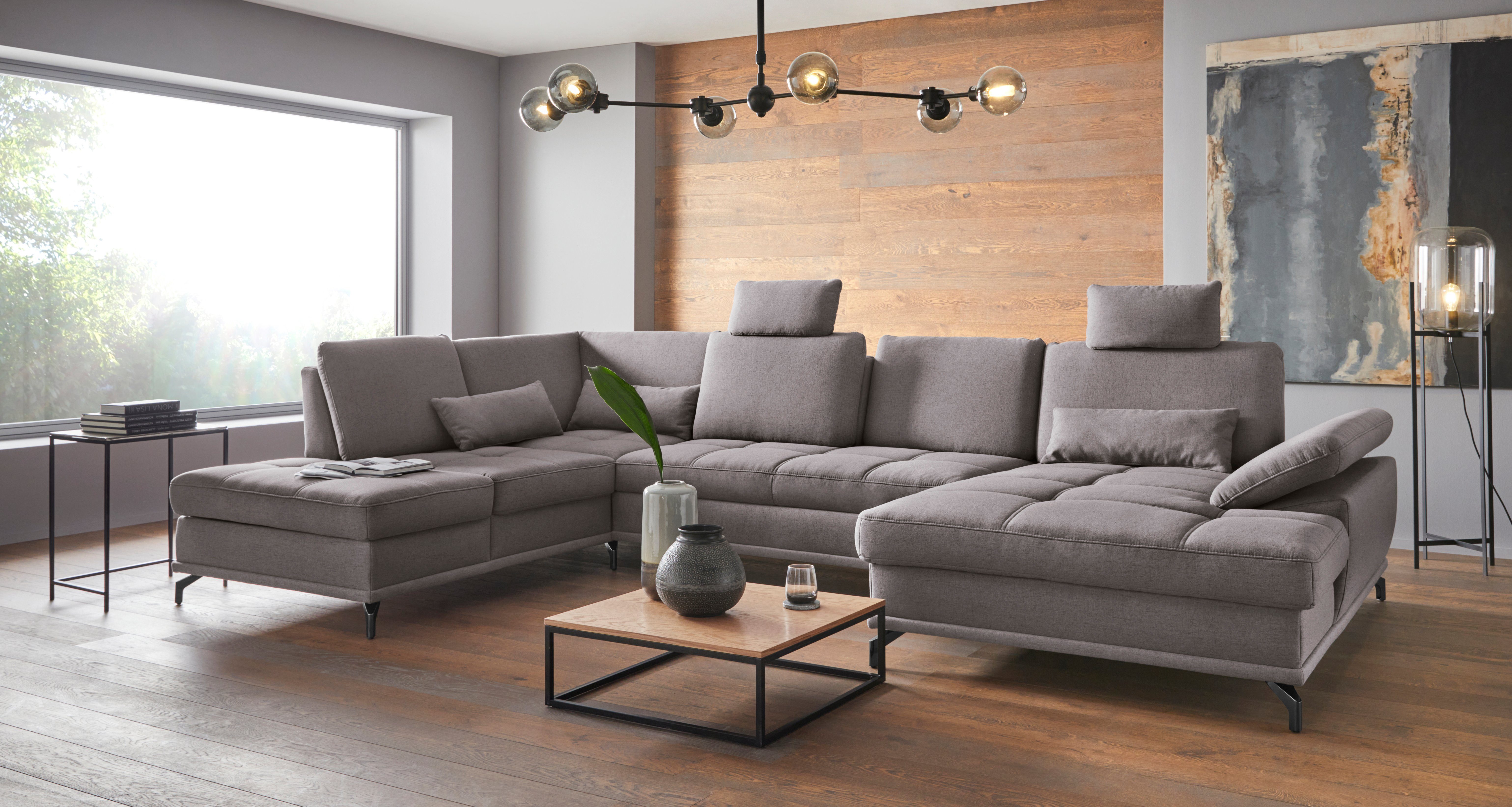 Places of Style Wohnlandschaft "Costello U-Form, mit Sitztiefenverstellung, günstig online kaufen