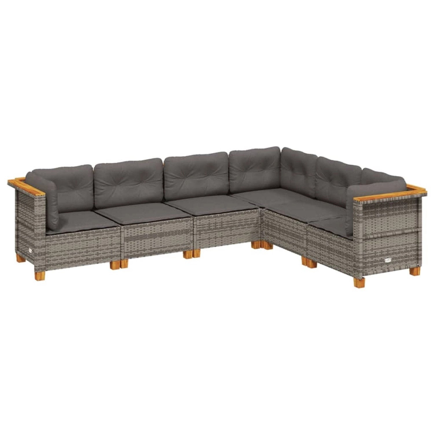 vidaXL 6-Tlg Garten-Sofagarnitur mit Kissen Grau Poly Rattan 3261858 günstig online kaufen