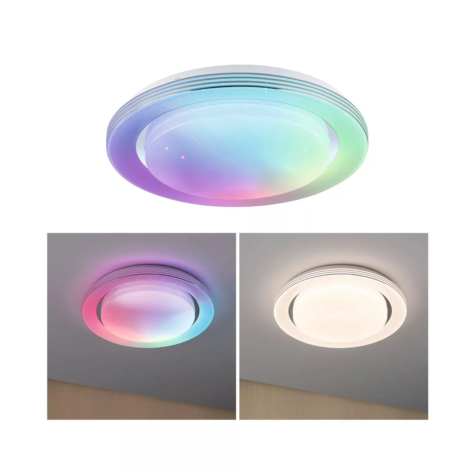 Paulmann "LED Deckenleuchte Rainbow mit Regenbogeneffekt RGBW+ 1600lm 230V günstig online kaufen