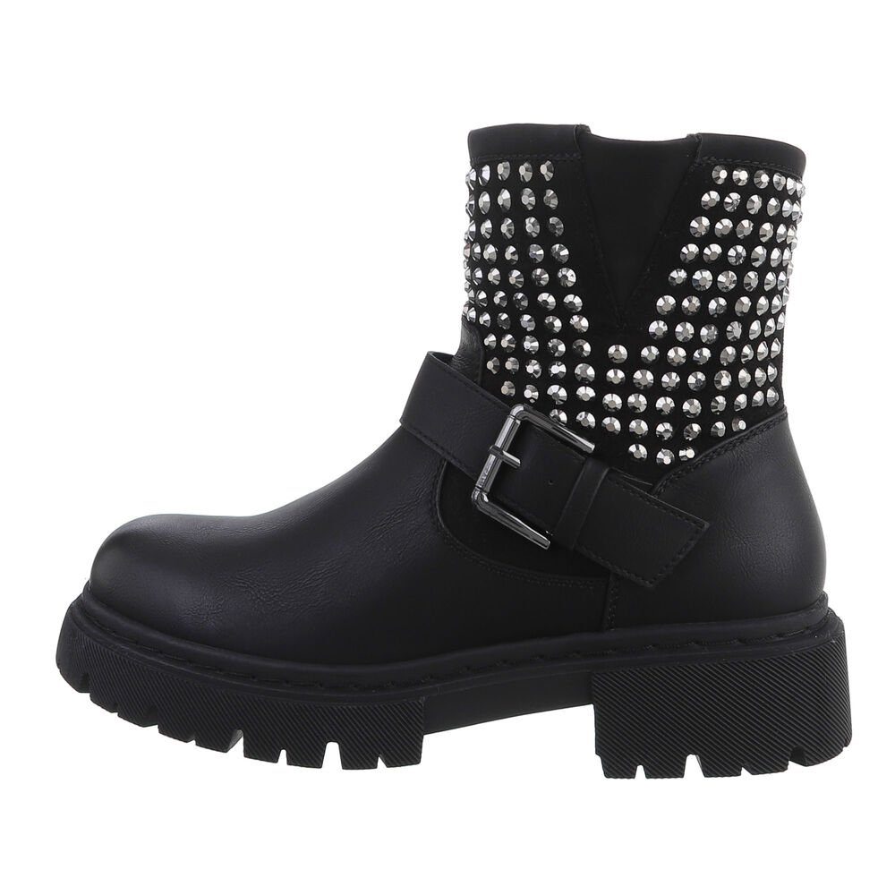 Ital-Design Damen Bikerschuhe Biker Westernstiefelette (81775313) günstig online kaufen