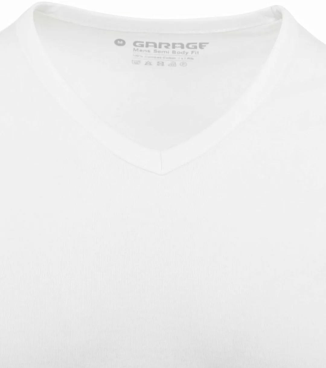 Garage Basic T-Shirt Weiss V-Hals - Größe XL günstig online kaufen