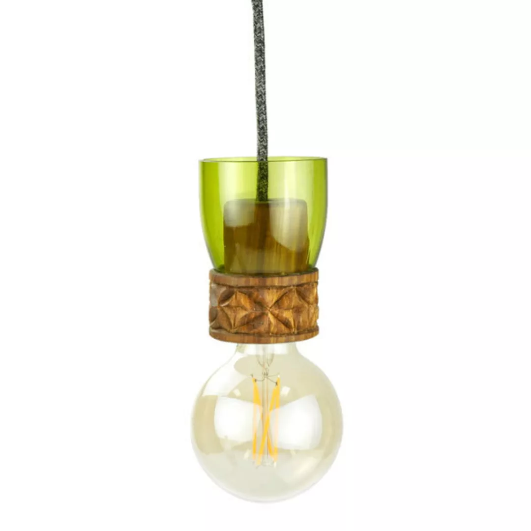 Upcycling Deckenlampe - Weinflasche - Pure - Grün günstig online kaufen