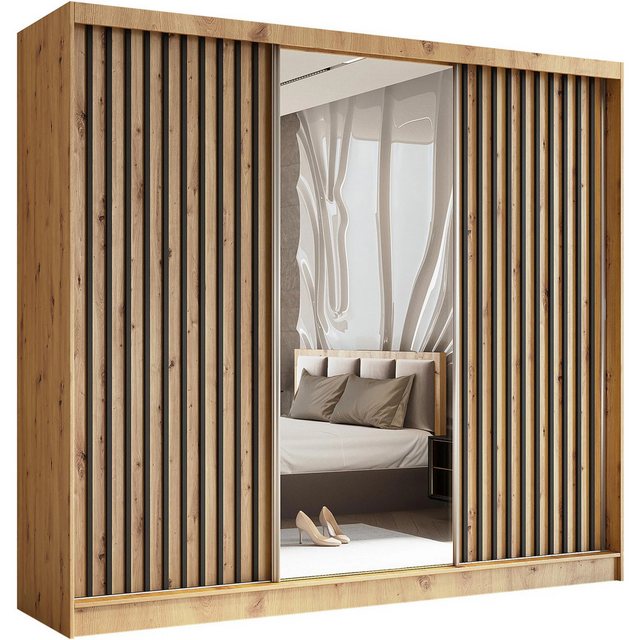 Beautysofa Kleiderschrank HELIX II mit Schubladen, mit Spiegel, Breite: 240 günstig online kaufen