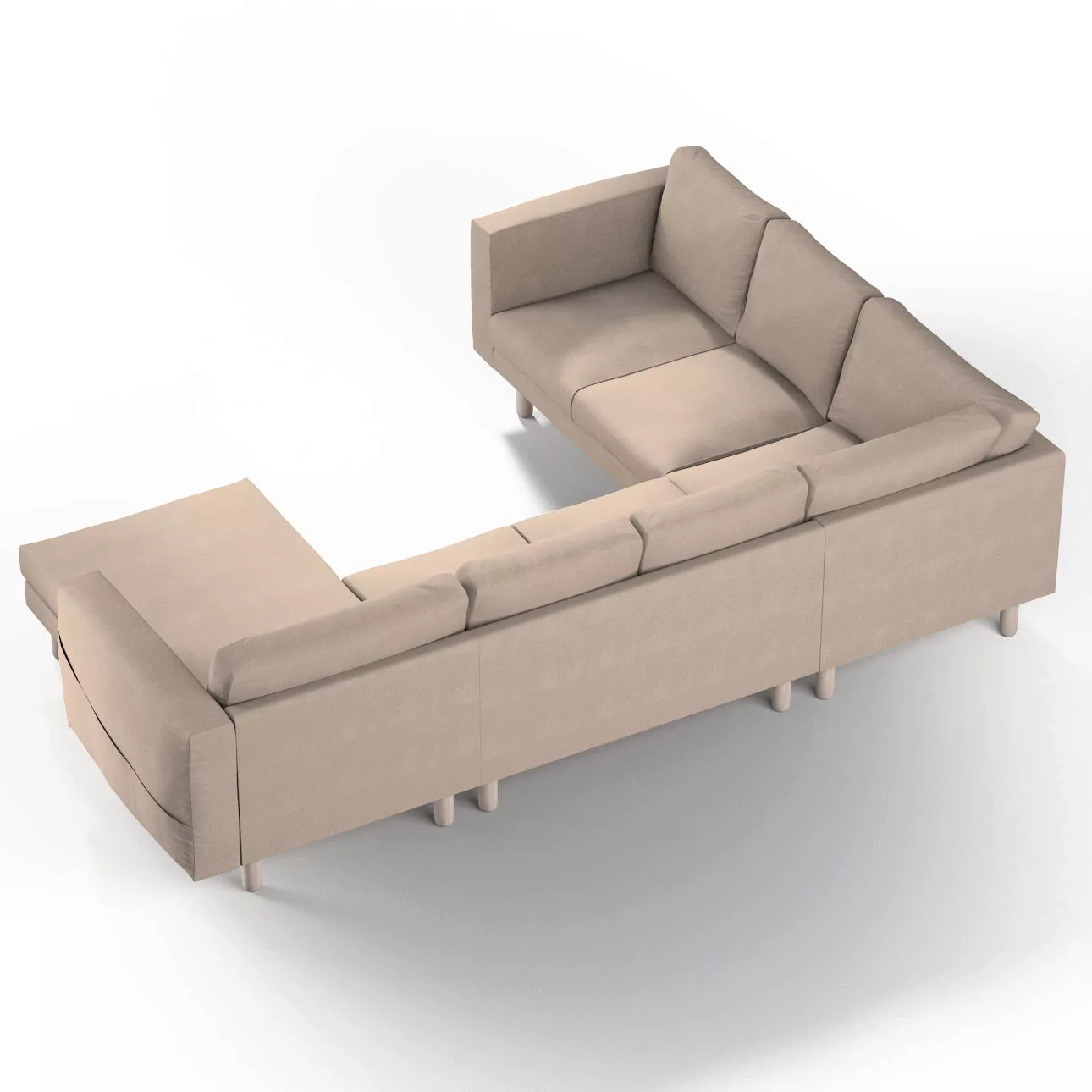 Bezug für Norsborg 5-Sitzer Ecksofa mit Recamiere, beige-grau, Norsborg Bez günstig online kaufen