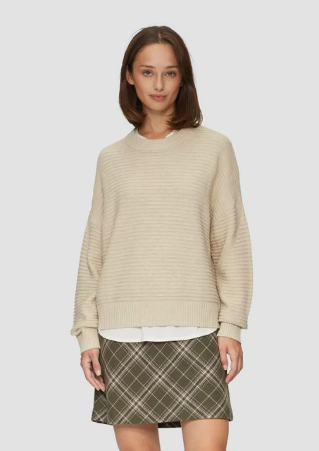 s.Oliver Strickpullover Oversized Strickpullover mit Ottoman-Struktur günstig online kaufen