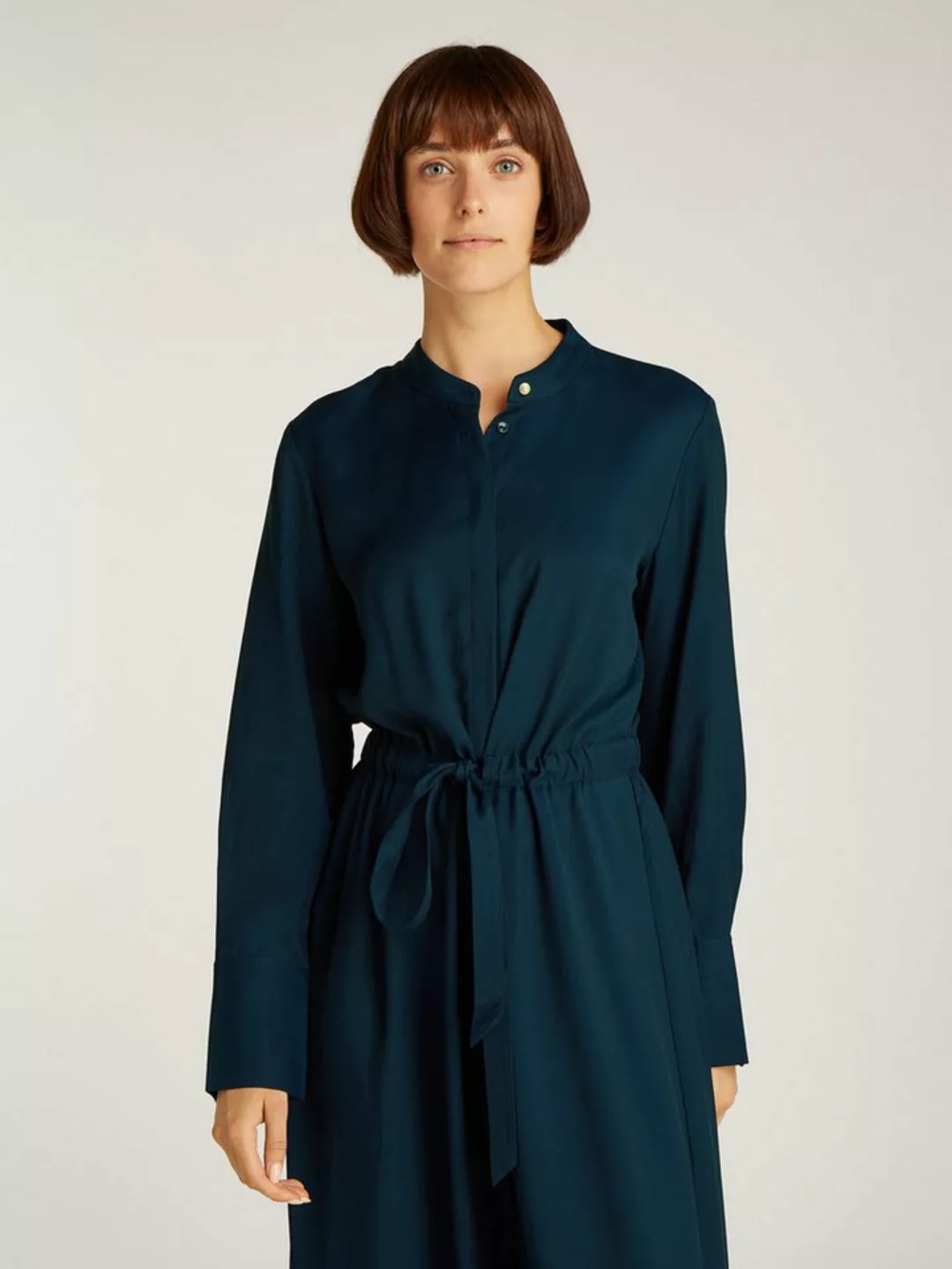 Tommy Hilfiger Blusenkleid SOFT VIS COLARLESS SHIRT DRESS mit Bindeband günstig online kaufen