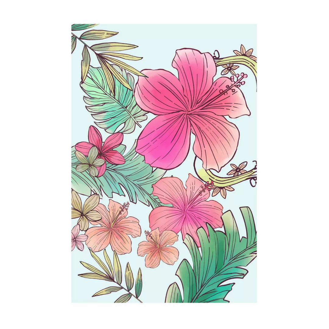 KOMAR Wandbild - Ariel Flowers - Größe: 50 x 70 cm mehrfarbig Gr. one size günstig online kaufen