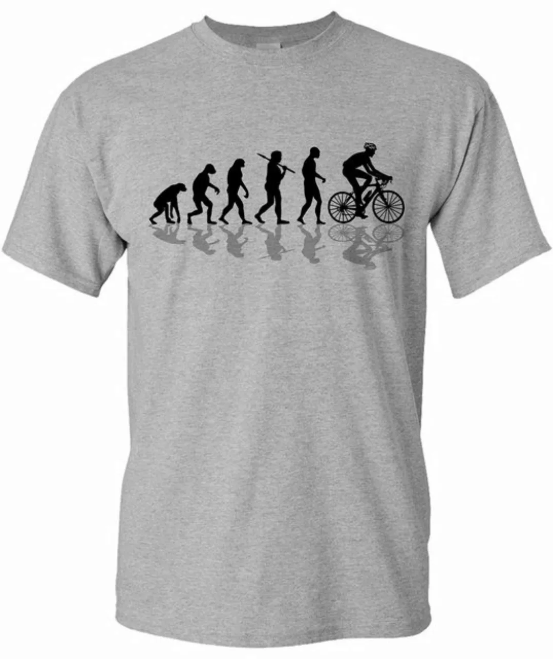 Baddery Print-Shirt Fahrrad T-Shirt: "Bike Evolution" hochwertiger Siebdruc günstig online kaufen