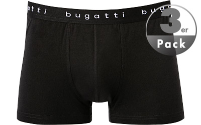 Bugatti 3-er Set Trunks Schwarz günstig online kaufen