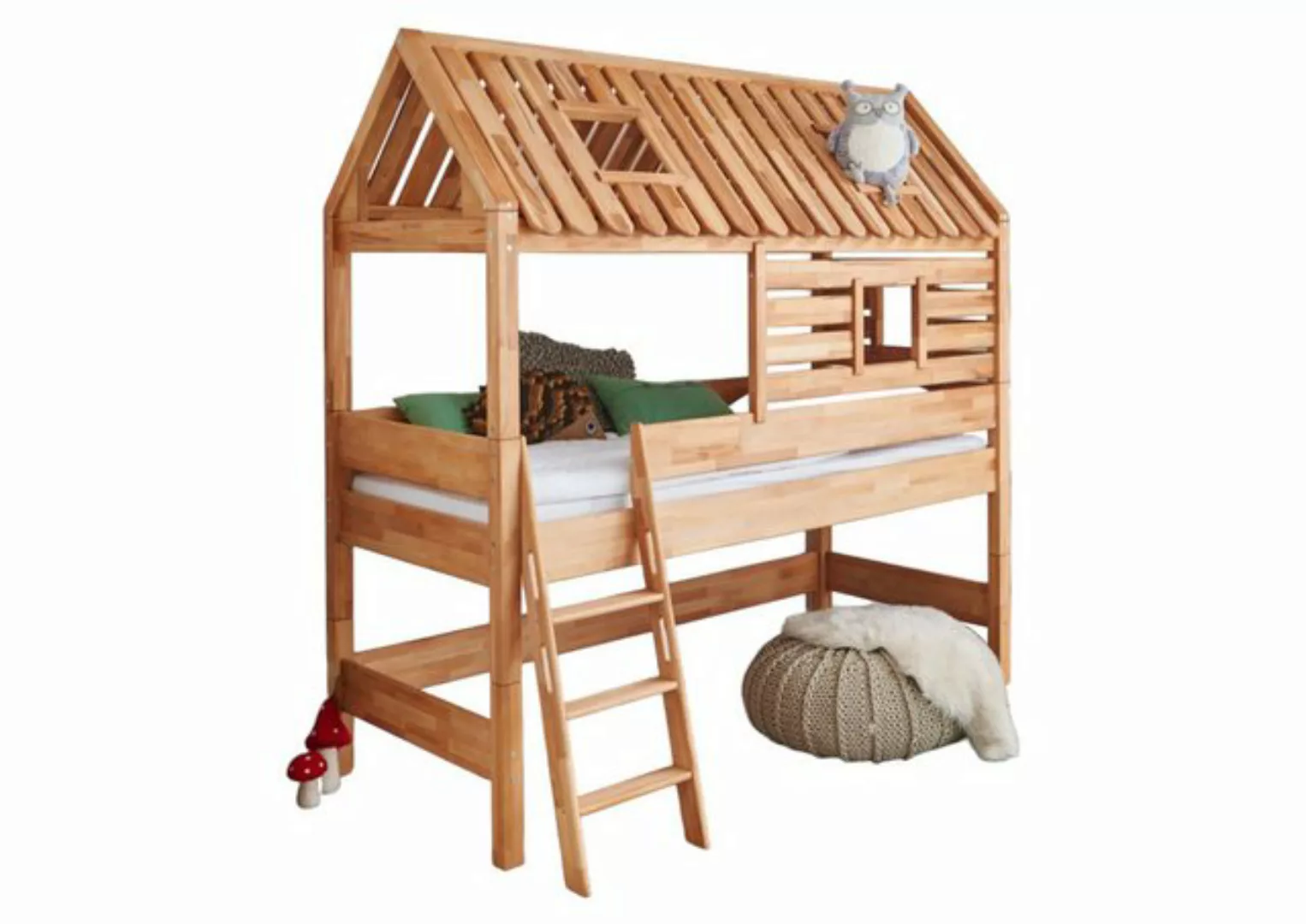 58 aufm Kessel Bettgestell Spielbett Geza 208x127x222 Hochbett Massivholz B günstig online kaufen