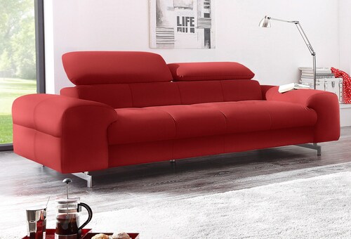 COTTA 3-Sitzer »Chef«, Big-Sofa mit Kopfteilverstellung, edle Metallkufen günstig online kaufen
