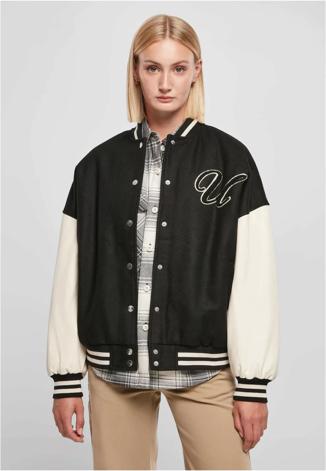 URBAN CLASSICS Collegejacke "Damen Ladies Oversized Big U College Jacket", günstig online kaufen