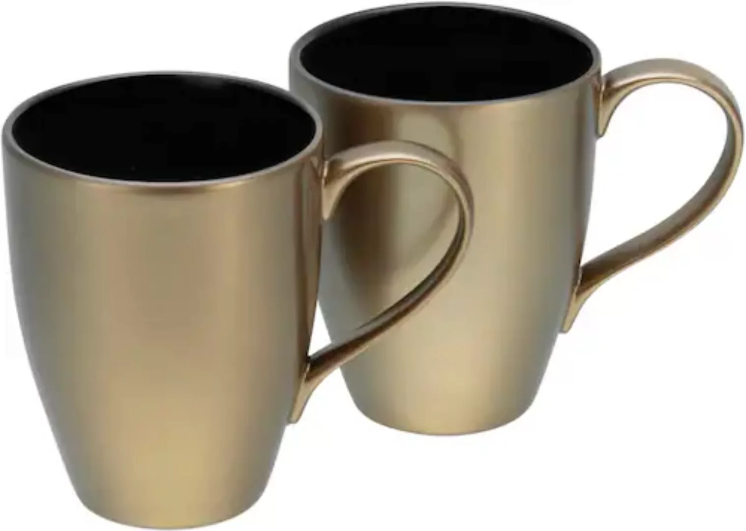 CreaTable Kaffeebecherset Golden Days gold Steinzeug 2 tlg. günstig online kaufen