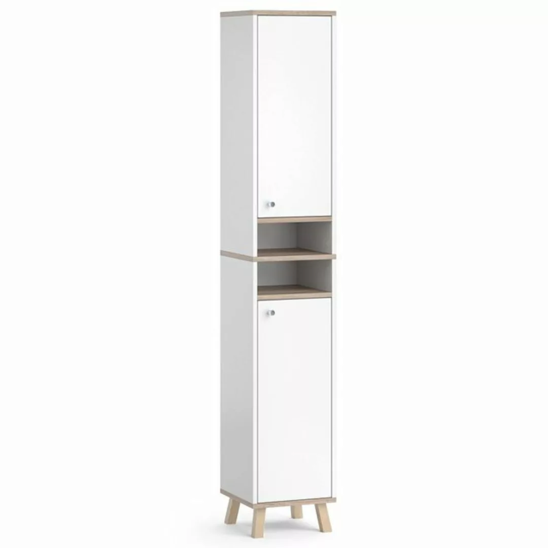 Vicco Hochschrank Senyo, Weiß/Sonoma, 30 x 174 cm günstig online kaufen