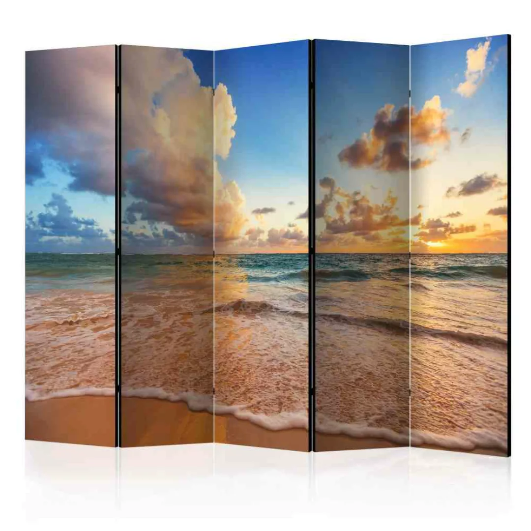Spanischer Raumteiler mit Meer Motiv bei Sonnenaufgang 225 cm breit günstig online kaufen