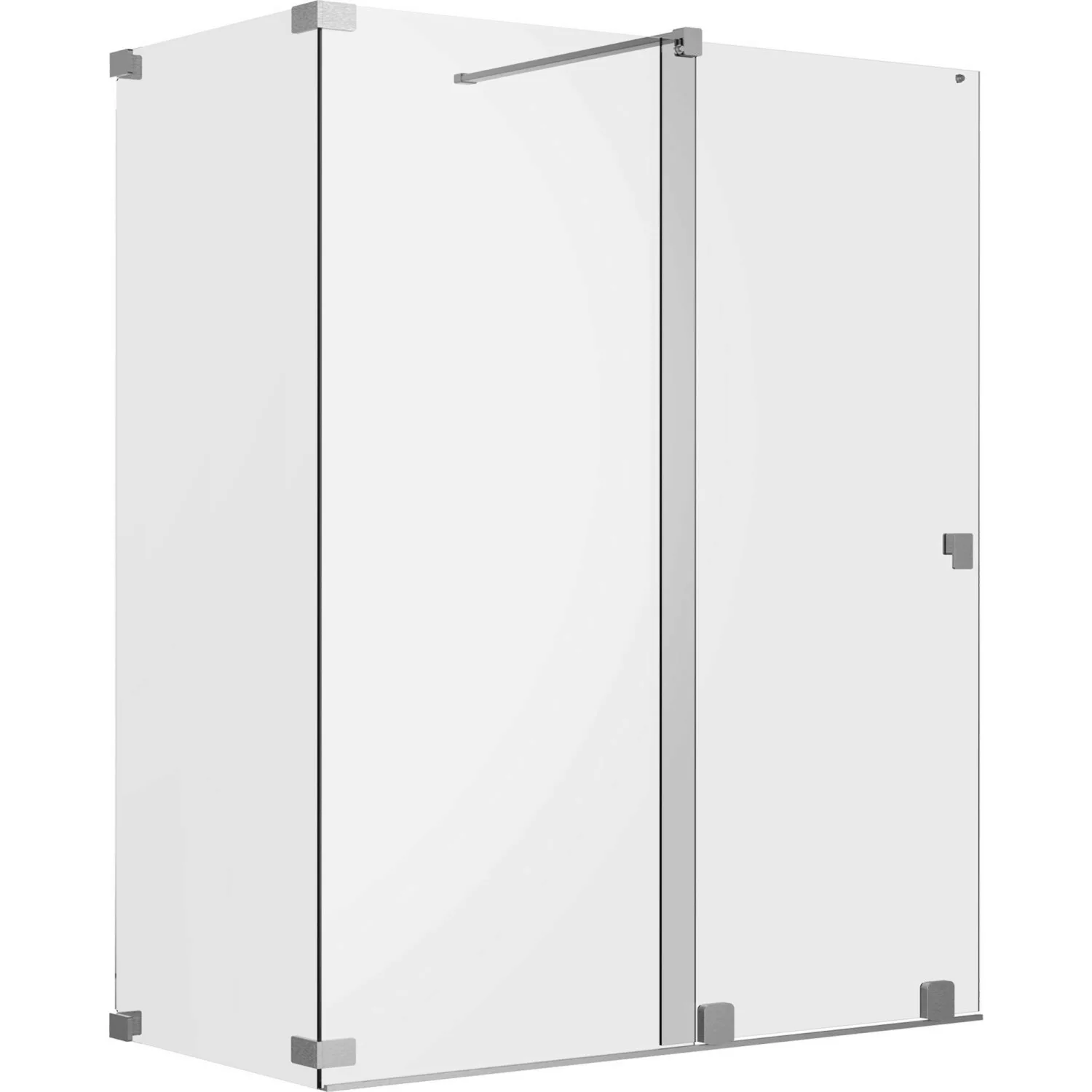 Schöner Wohnen Dusch-Schiebetür Walk-In m. Wand L Silbermatt 140 x 120 x 20 günstig online kaufen