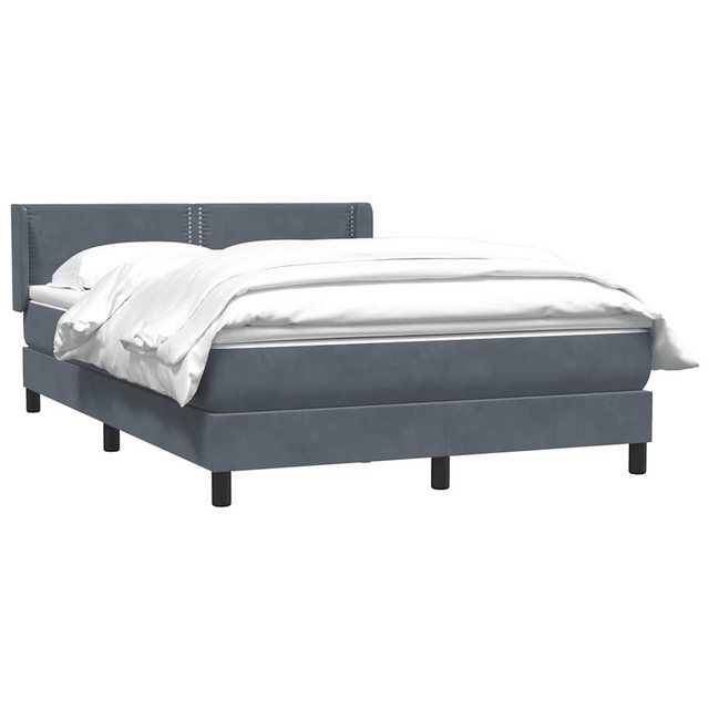 vidaXL Bett Boxspringbett mit Matratze Dunkelgrau 140x220 cm Samt günstig online kaufen