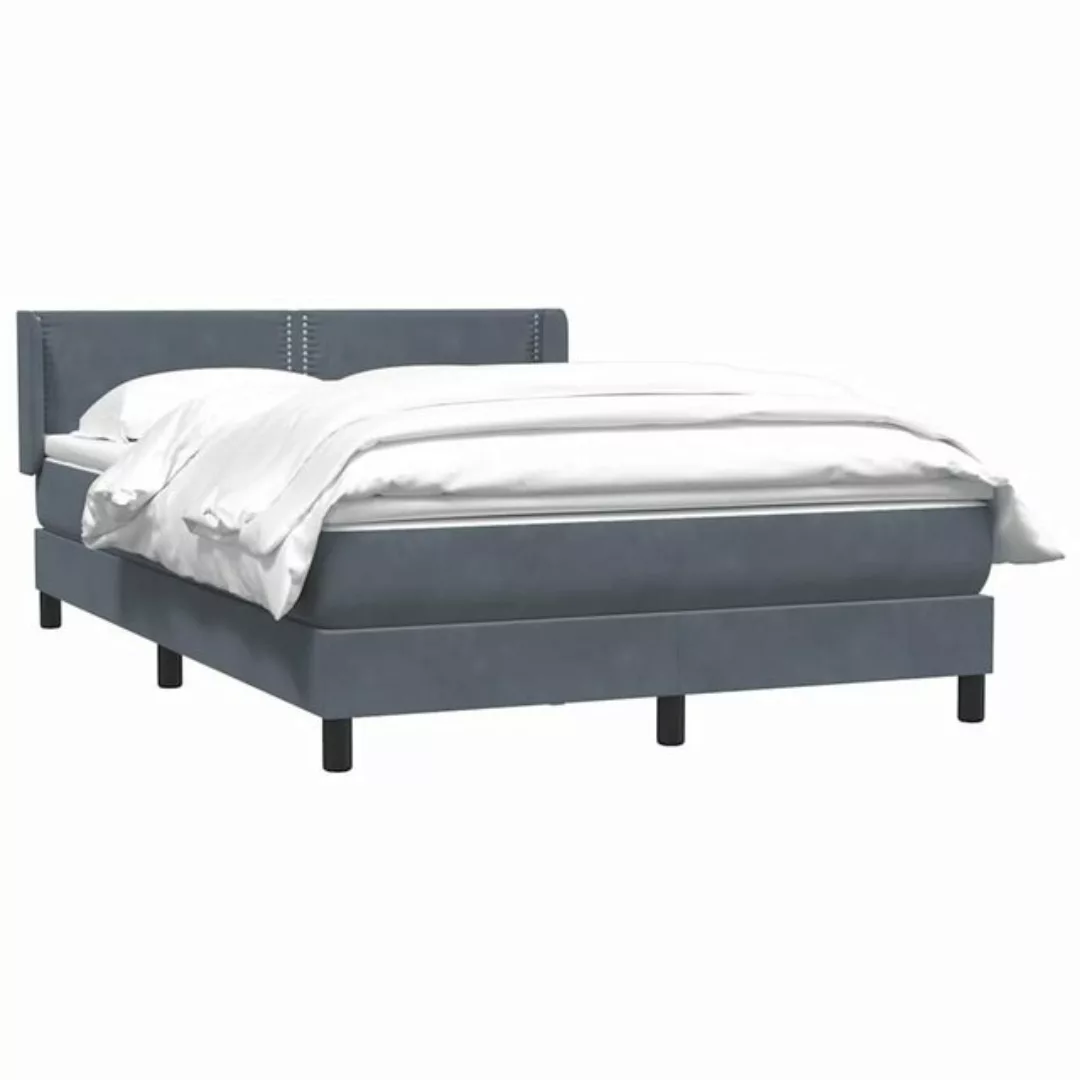 vidaXL Bett Boxspringbett mit Matratze Dunkelgrau 160x210 cm Samt günstig online kaufen