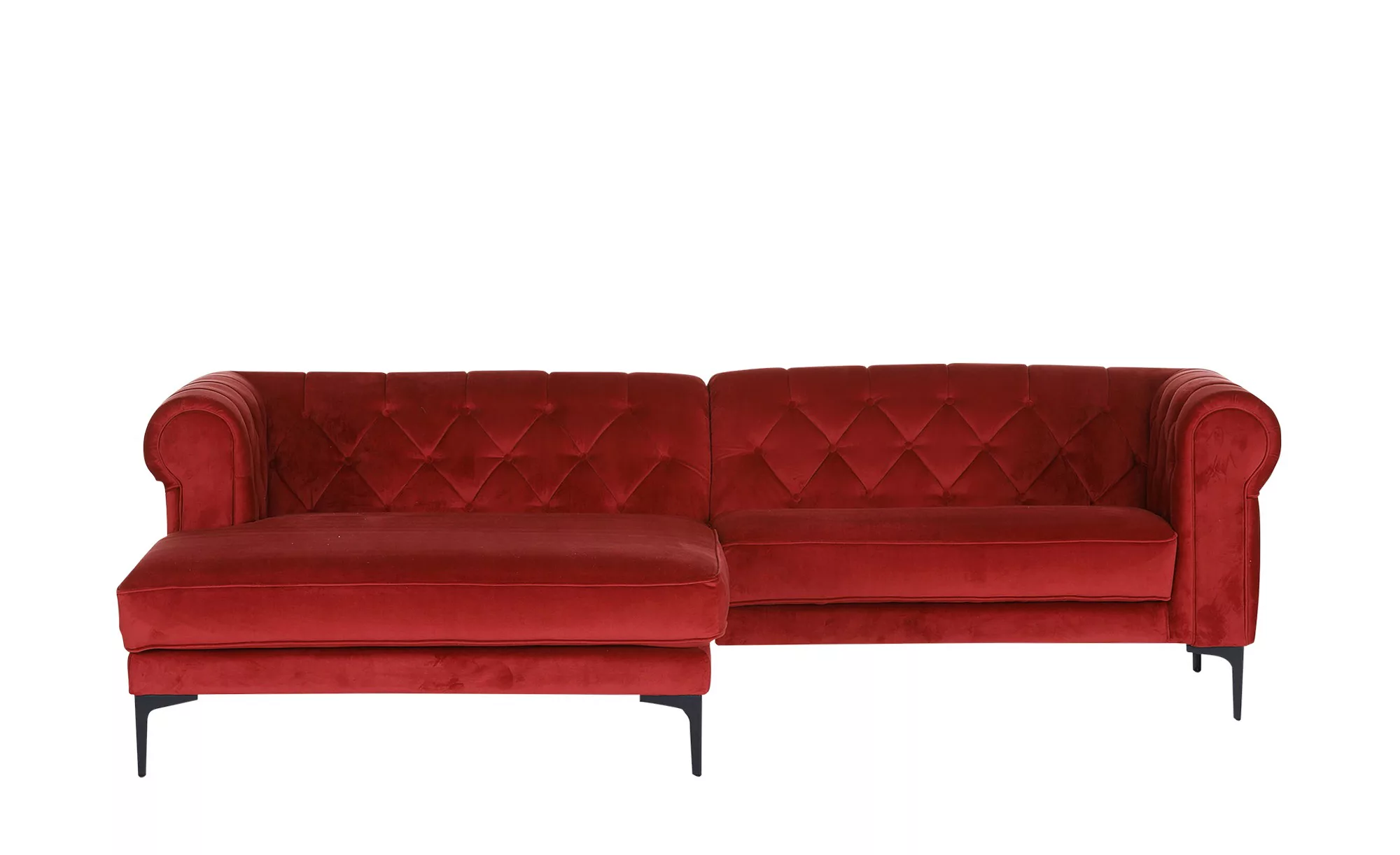 Ecksofa - rot - 130 cm - 160 cm - 75 cm - Polstermöbel > Sofas > Einzelsofa günstig online kaufen